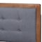 Baxton Studio Emele Grey Upholstered and Ash Walnut Wood Queen Size Platform Bed 164-9414-9432 - alternate 8